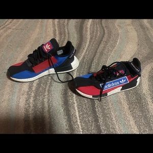 Adidas NMD_R1 V2  running sneakers mens size 8 1/2. Red, white, blue and black